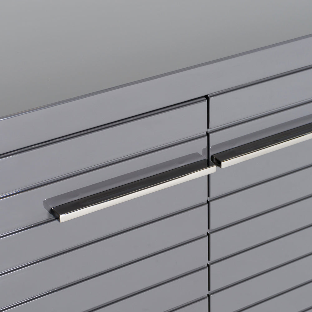 Splendor - Grey High Gloss Slatted Buffet - View 8