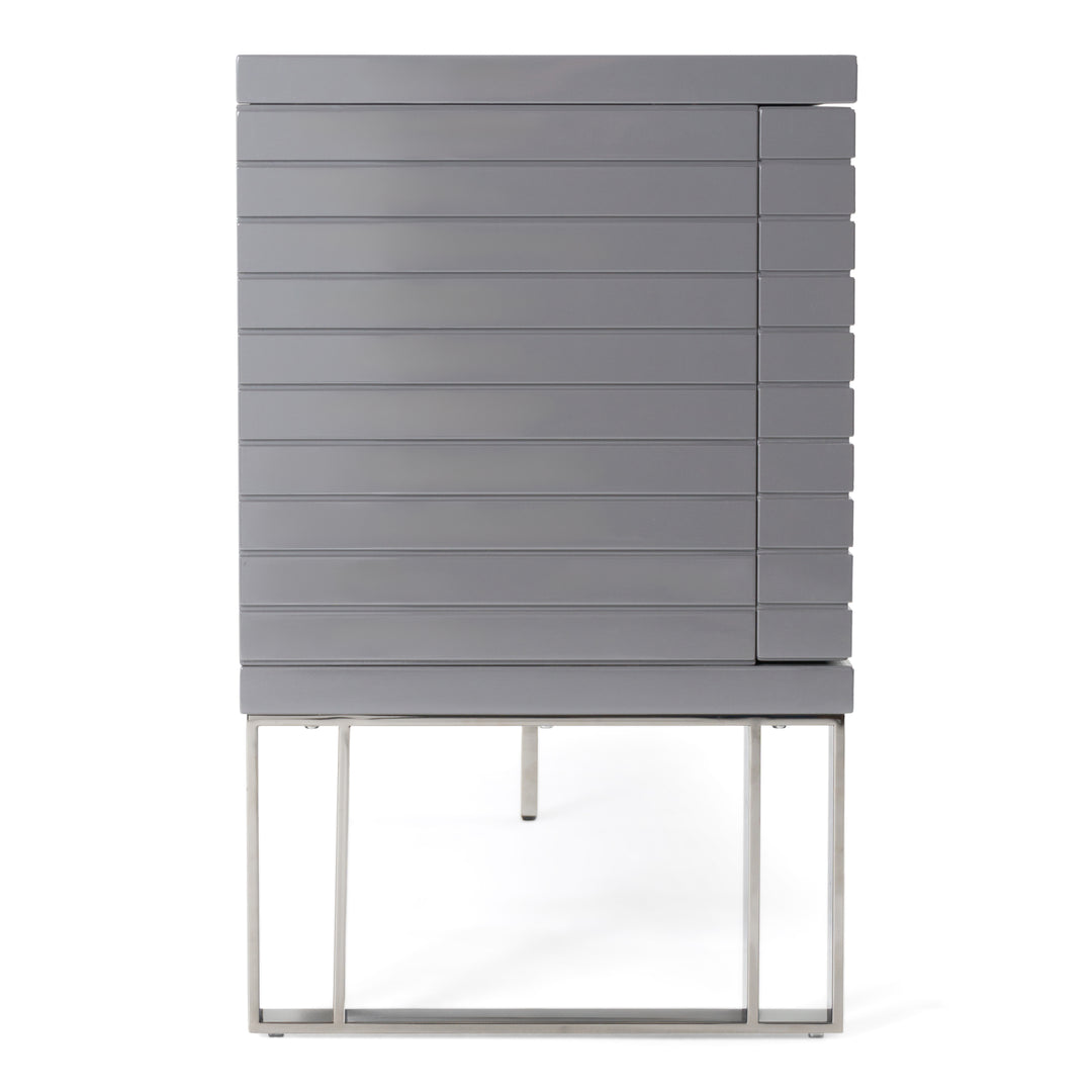 Splendor  Grey High Gloss Slatted Buffet