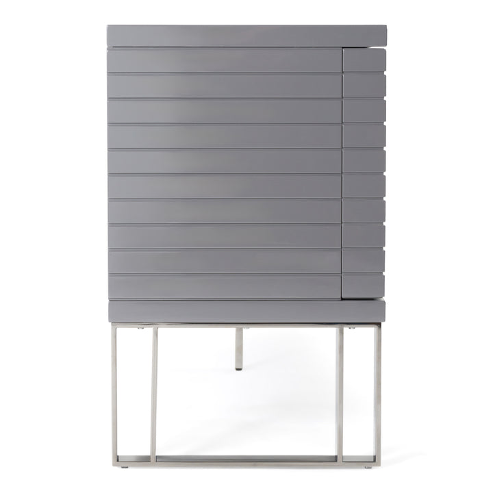Splendor  Grey High Gloss Slatted Buffet