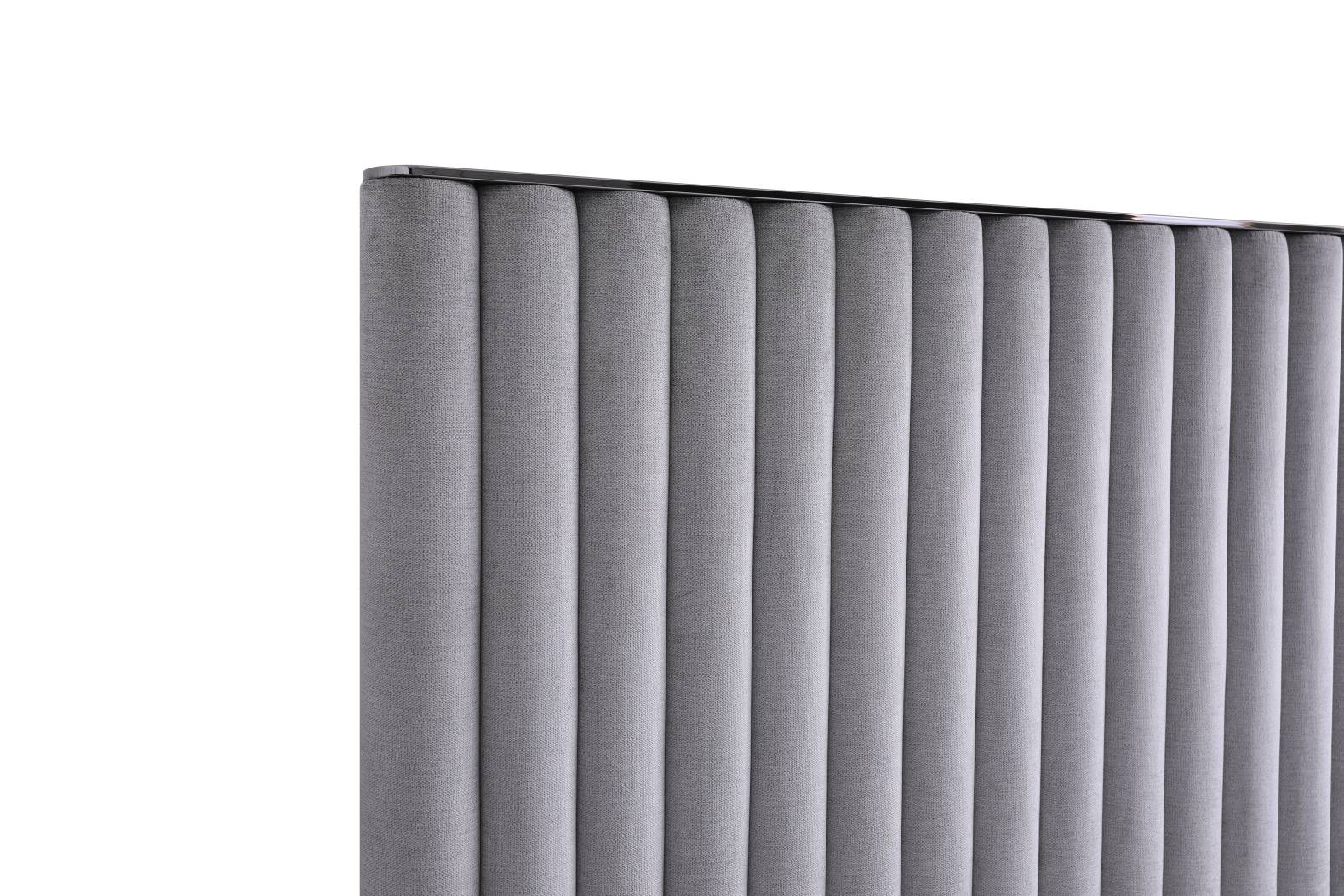 Splendor - Silver  Grey Velvet Upholstered King Platform Bed