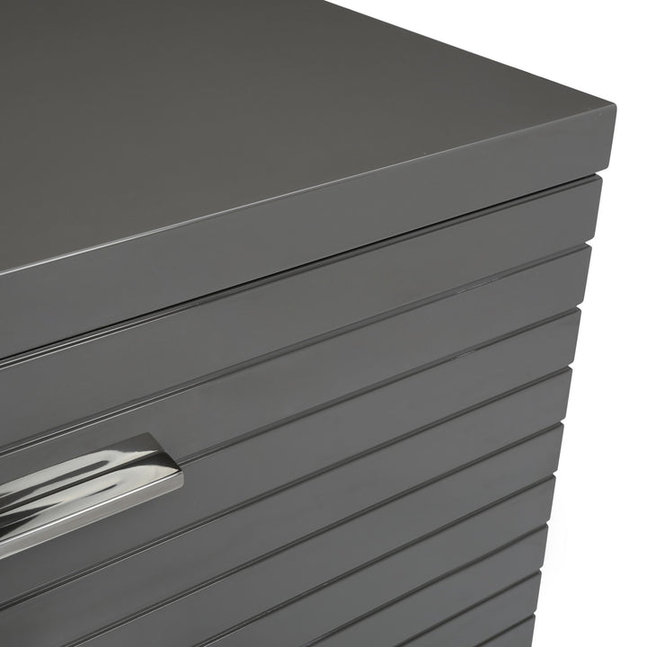 Splendor - Grey High Gloss Slatted Dresser