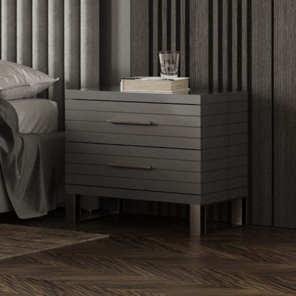 Splendor - Silver & Grey Velvet Upholstered Platform Bed Set