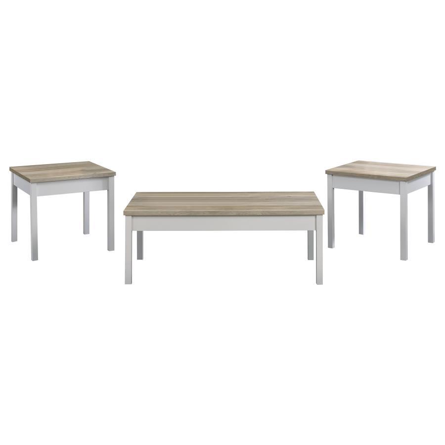 Stacie - 3 Piece Coffee Table Set - Distressed Pine Table Set modern furniture Contempo Furniture