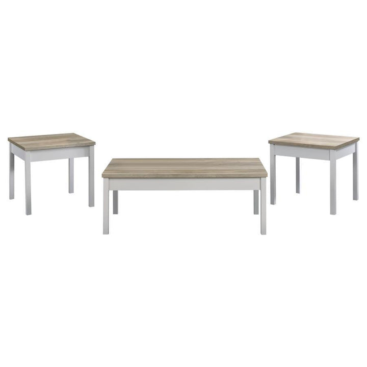 Stacie - 3 Piece Coffee Table Set - Distressed Pine Table Set modern furniture Contempo Furniture