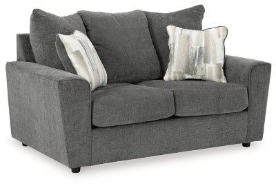 Stairatt Loveseat - Dark Gray Stationary Loveseat modern furniture Contempo Furniture