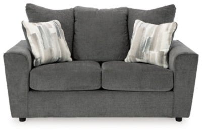 Stairatt Loveseat - Dark Gray Stationary Loveseat modern furniture Contempo Furniture