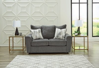 Stairatt Loveseat - Dark Gray Stationary Loveseat modern furniture Contempo Furniture