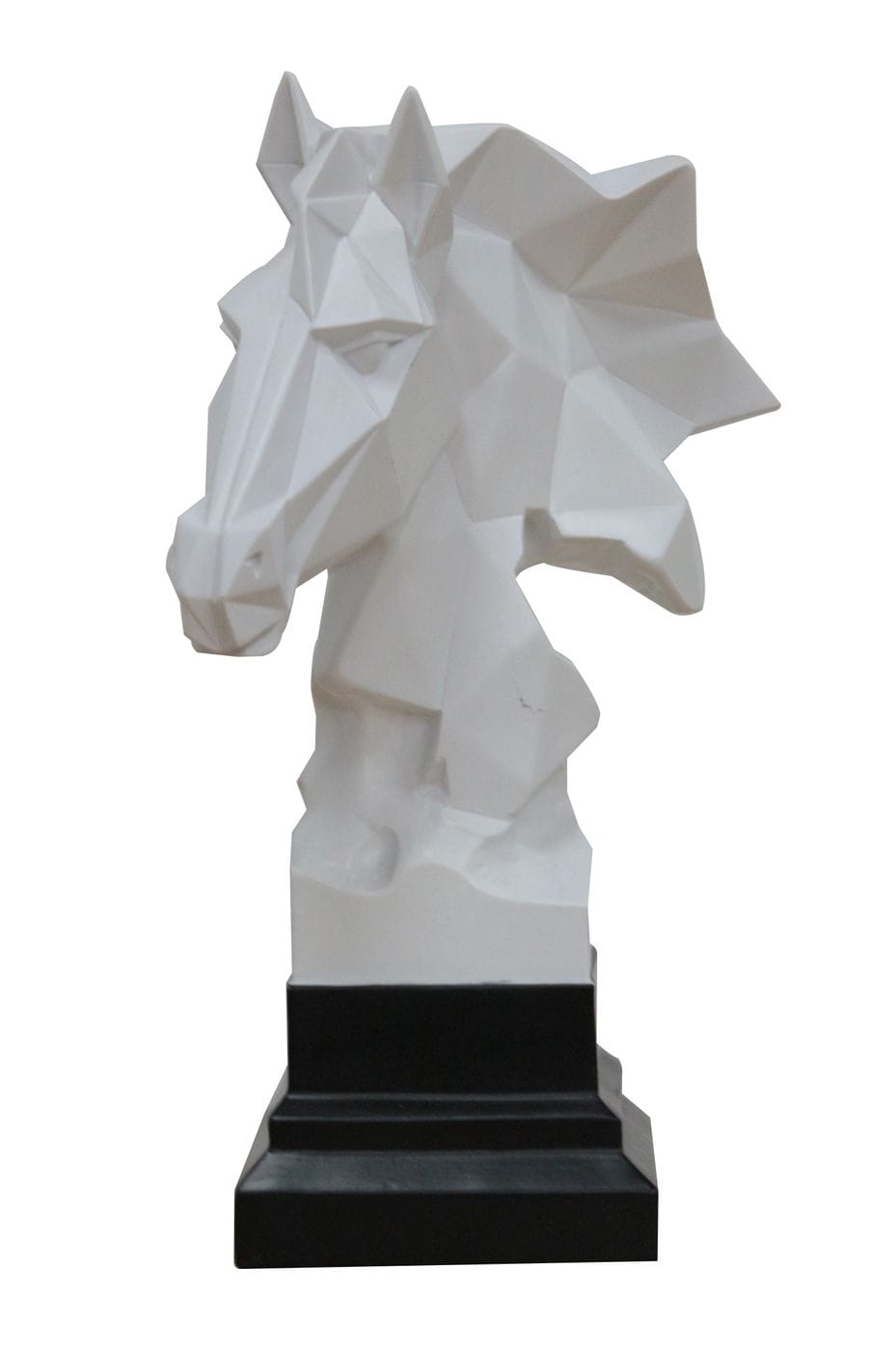 Stallion - Geometric White Sculpture