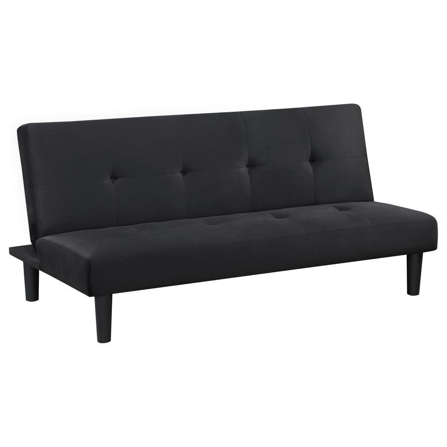 Stanford - Upholstered Tufted Convertible Sofa Bed - Black Futon Sofa modern furniture Contempo Furniture