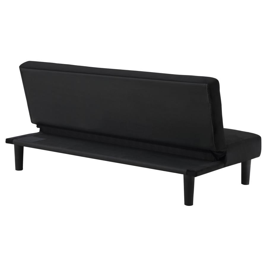 Stanford - Upholstered Tufted Convertible Sofa Bed - Black Futon Sofa modern furniture Contempo Furniture