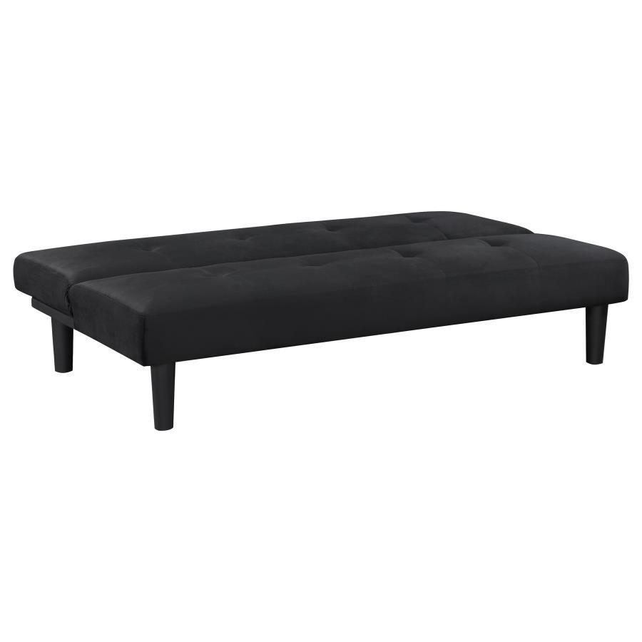 Stanford - Upholstered Tufted Convertible Sofa Bed - Black Futon Sofa modern furniture Contempo Furniture