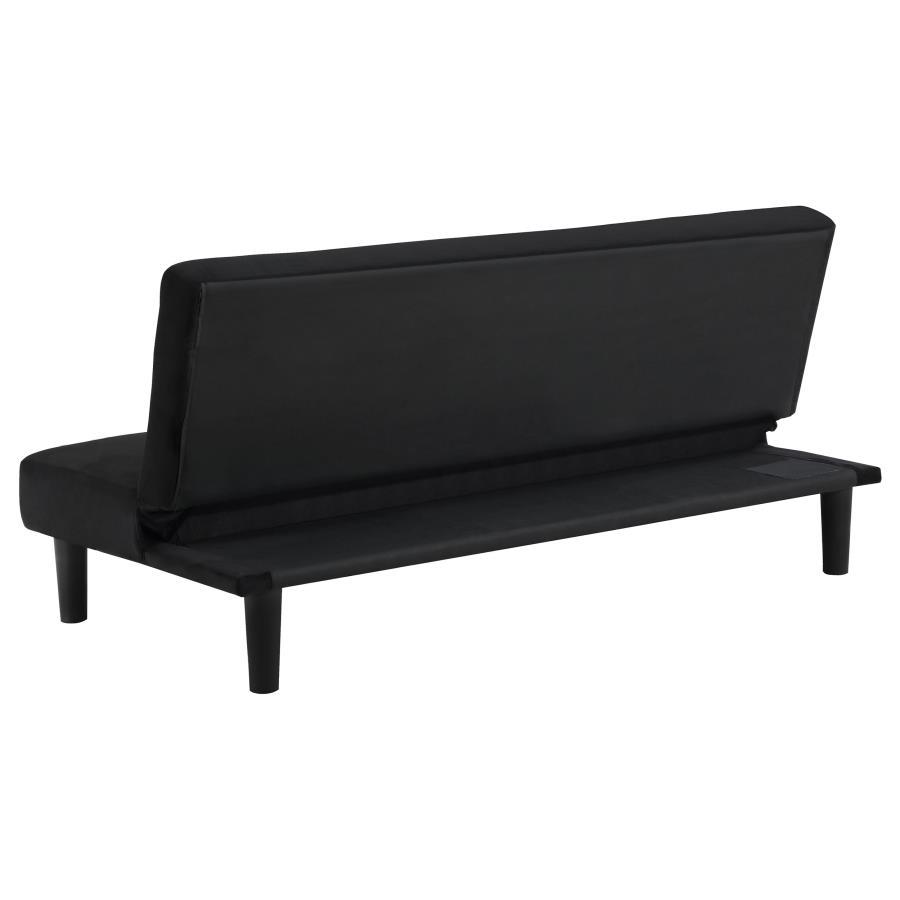 Stanford - Upholstered Tufted Convertible Sofa Bed - Black Futon Sofa modern furniture Contempo Furniture
