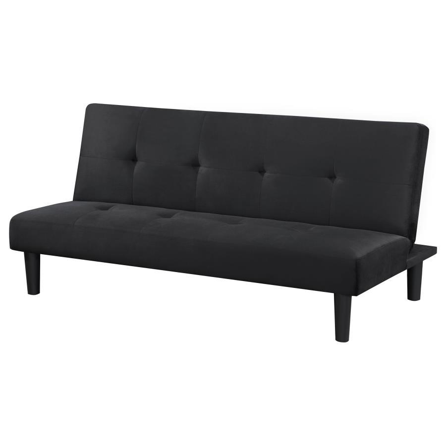 Stanford - Upholstered Tufted Convertible Sofa Bed - Black Futon Sofa modern furniture Contempo Furniture