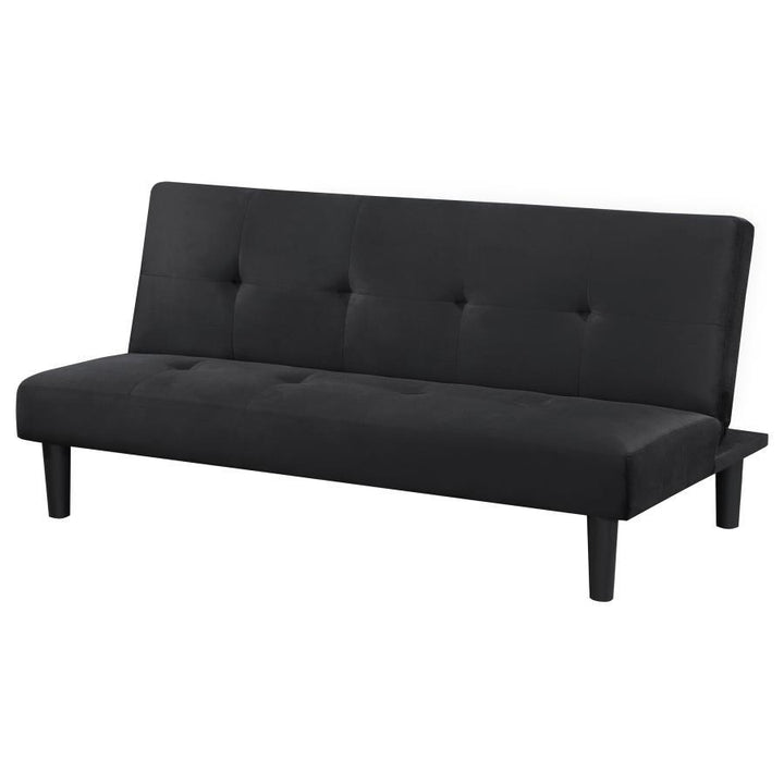 Stanford - Upholstered Tufted Convertible Sofa Bed - Black Futon Sofa modern furniture Contempo Furniture