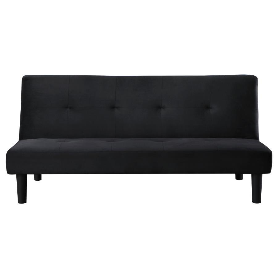Stanford - Upholstered Tufted Convertible Sofa Bed - Black Futon Sofa modern furniture Contempo Furniture