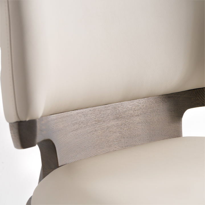 Stanley Contemporary Grey Leatherette and Grey Ash Dining Chair 