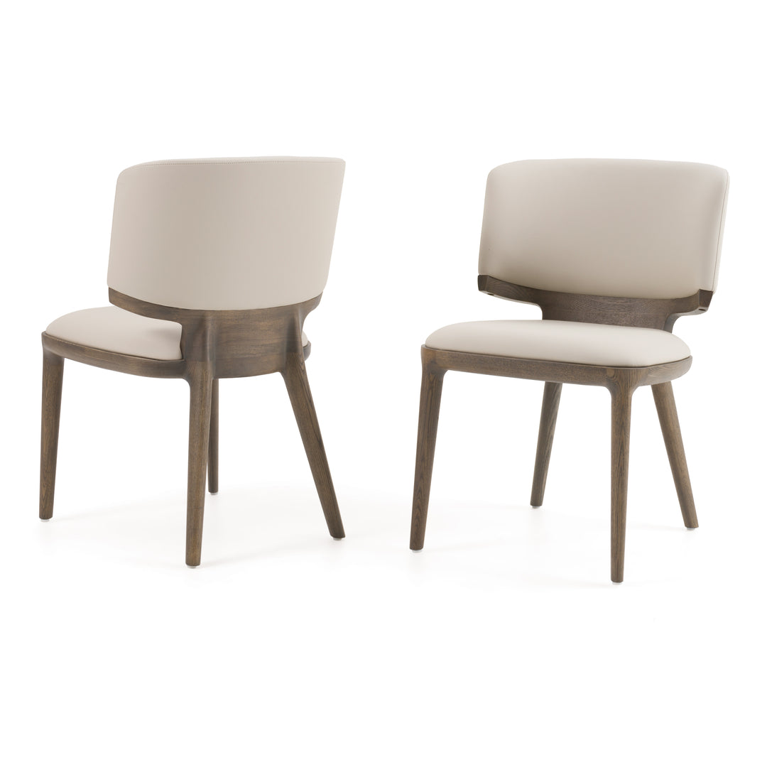 Stanley Contemporary Grey Leatherette and Grey Ash Dining Chair (Set of 2)