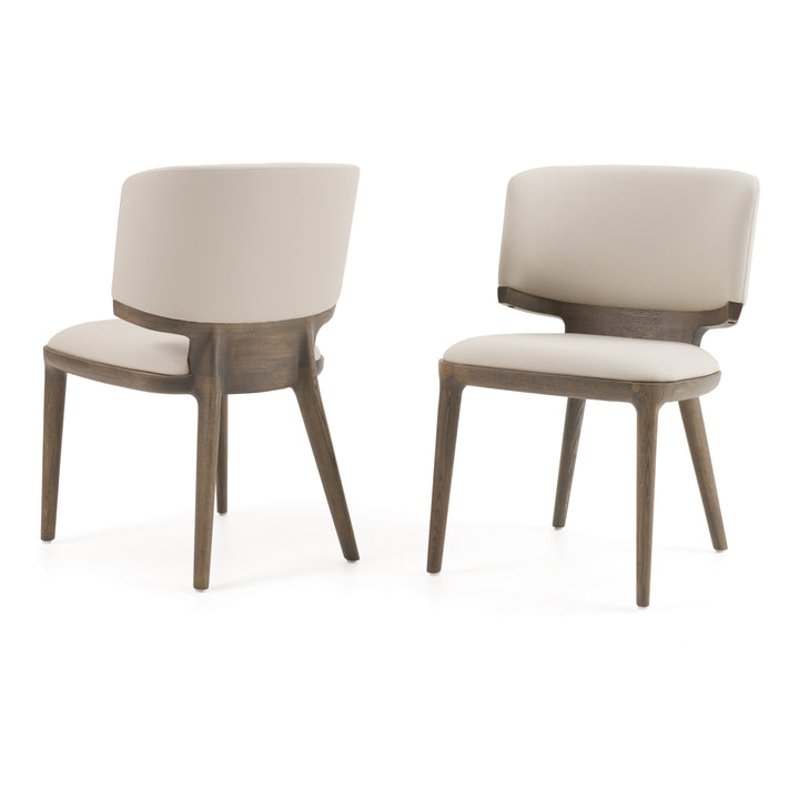 Stanley Contemporary Grey Leatherette and Grey Ash Dining Chair (Set of 2)