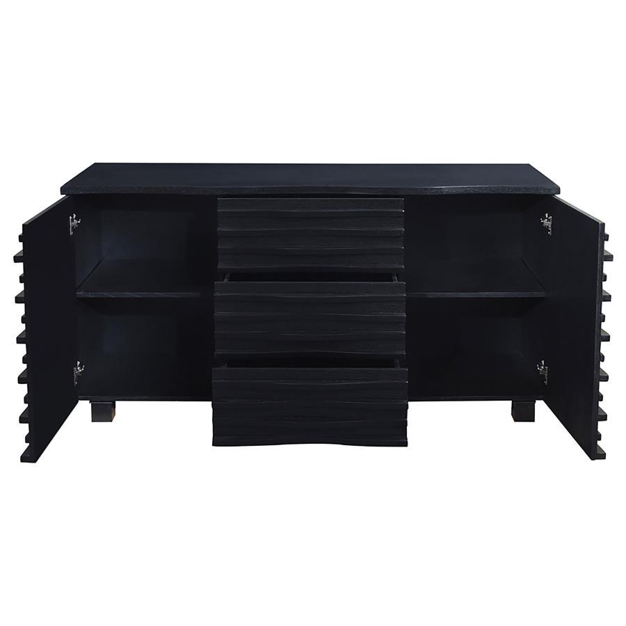 Stanton - 3 - Drawer Sideboard Buffet Storage Cabinet - Black Buffets modern furniture Contempo Furniture