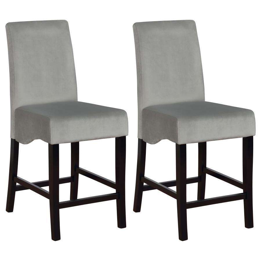 Stanton - Upholstered Counter Chairs (Set of 2) - Gray And Black Stool Set modern furniture Contempo Furniture