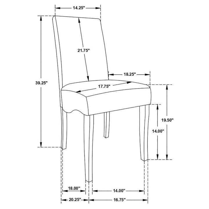 Stanton - Upholstered Dining Side Chairs (Set of 2) - Gray Chair Set modern furniture Contempo Furniture