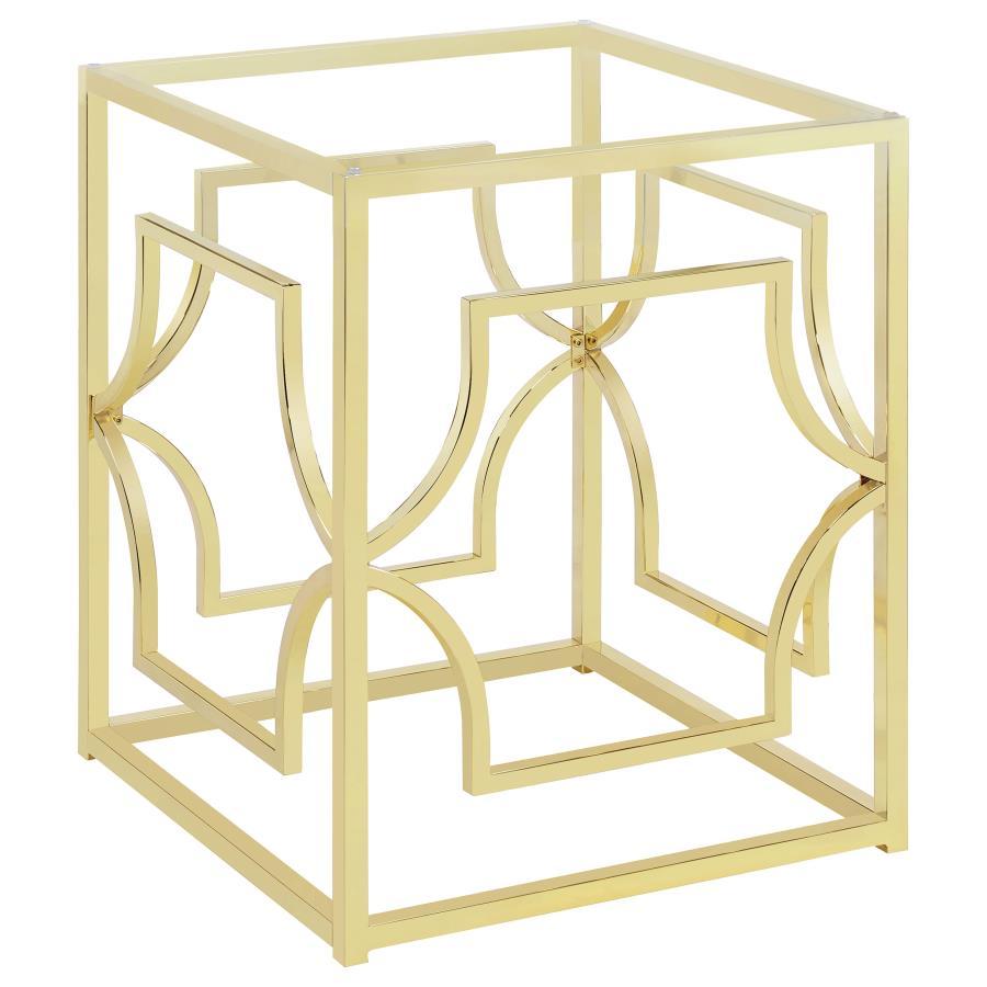 Starlight - Square Metal Dining Table Base - Brass Table Base modern furniture Contempo Furniture