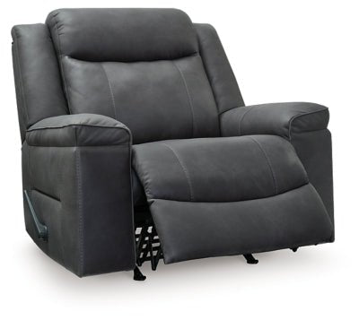 Status Check Recliner - Dark Gray Rocker Chair modern furniture Contempo Furniture