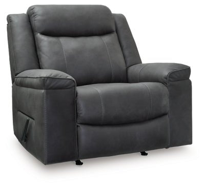 Status Check Recliner - Dark Gray Rocker Chair modern furniture Contempo Furniture