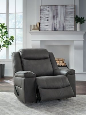 Status Check Recliner - Dark Gray Rocker Chair modern furniture Contempo Furniture