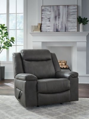 Status Check Recliner - Dark Gray Rocker Chair modern furniture Contempo Furniture