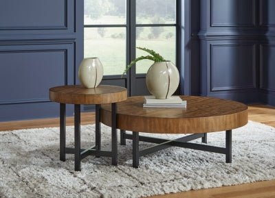 Steenlage Table (Set of 2) - Dark Brown Table Set modern furniture Contempo Furniture