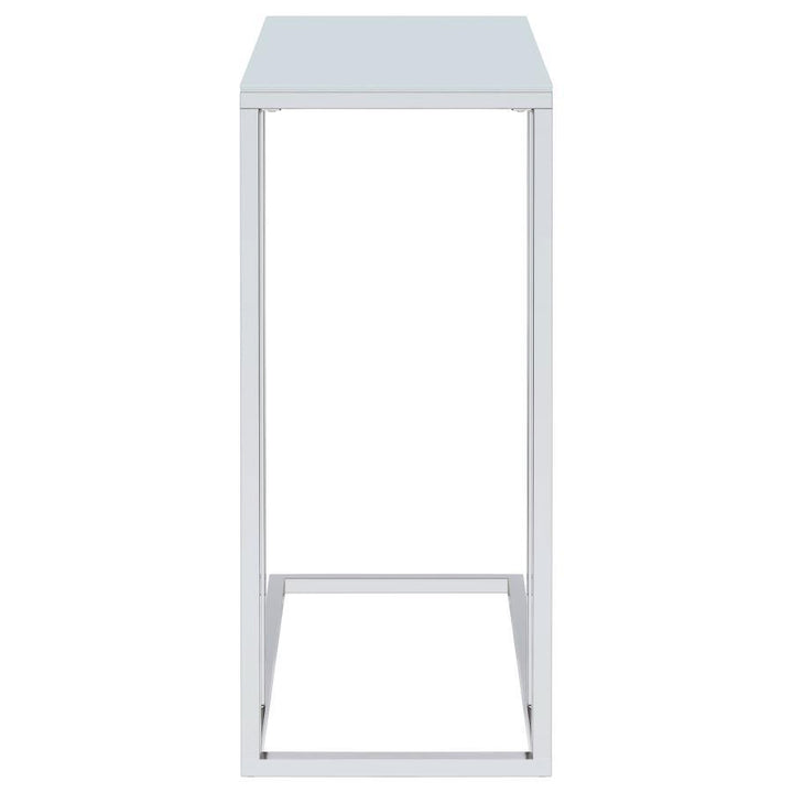 Stella - Glass Top C - Shaped Sofa Side Table - Chrome Side Table modern furniture Contempo Furniture