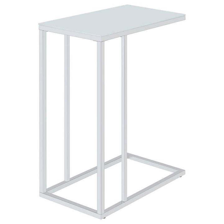 Stella - Glass Top C - Shaped Sofa Side Table - Chrome Side Table modern furniture Contempo Furniture