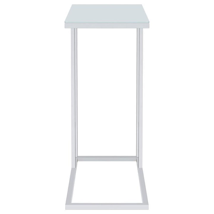 Stella - Glass Top C - Shaped Sofa Side Table - Chrome Side Table modern furniture Contempo Furniture