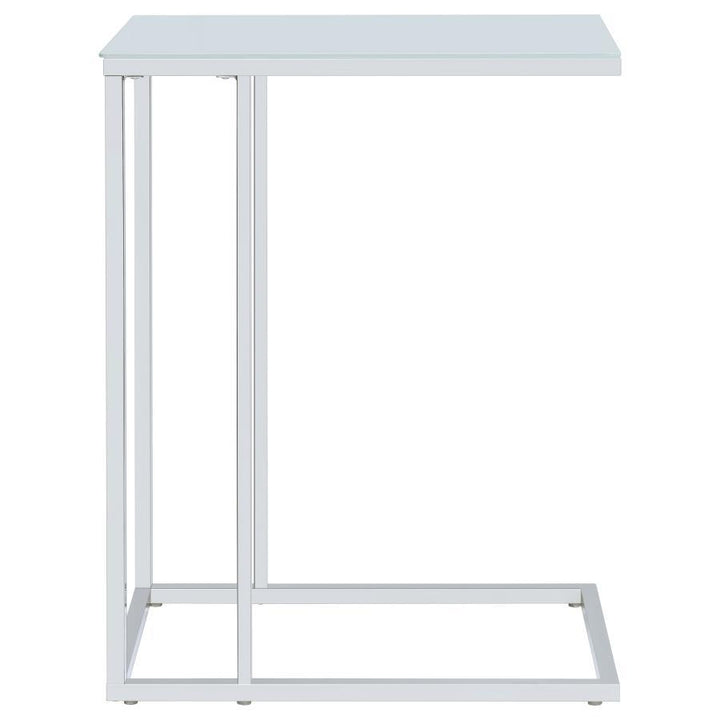 Stella - Glass Top C - Shaped Sofa Side Table - Chrome Side Table modern furniture Contempo Furniture