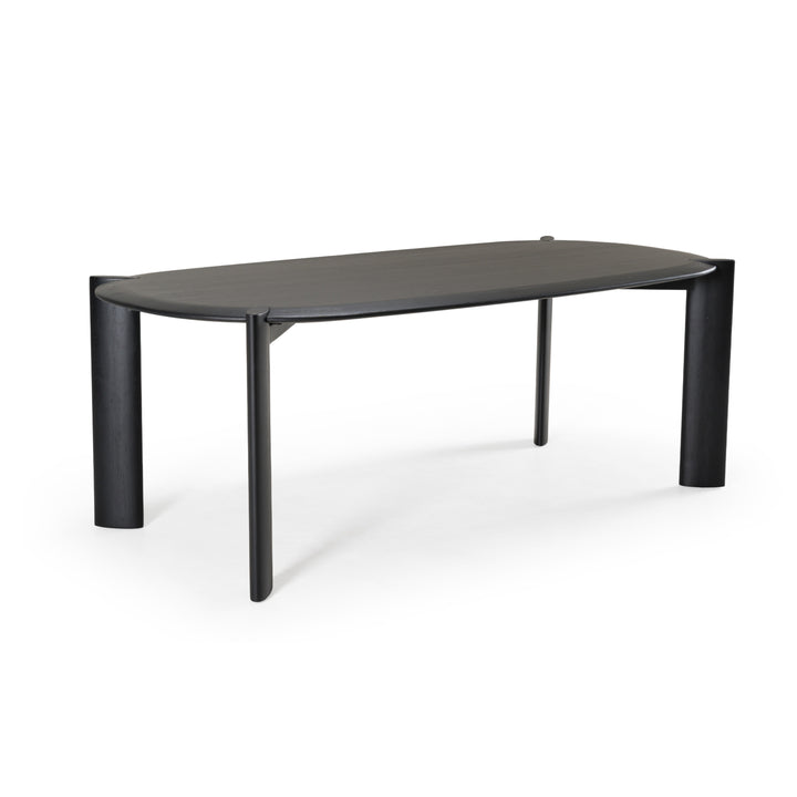 Steven - Modern Black Oval Dining Table