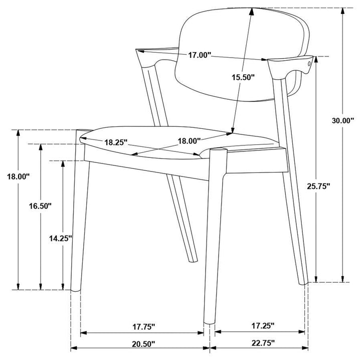 Stevie - Padded Wood Dining Arm Chair (Set of 2) - Black Chair Set modern furniture Contempo Furniture