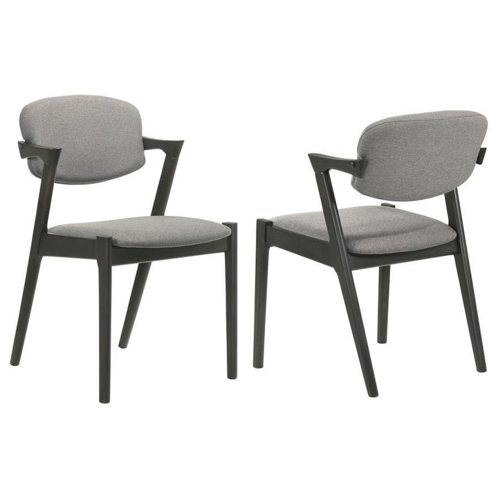 Stevie - Padded Wood Dining Arm Chair (Set of 2) - Black Chair Set modern furniture Contempo Furniture