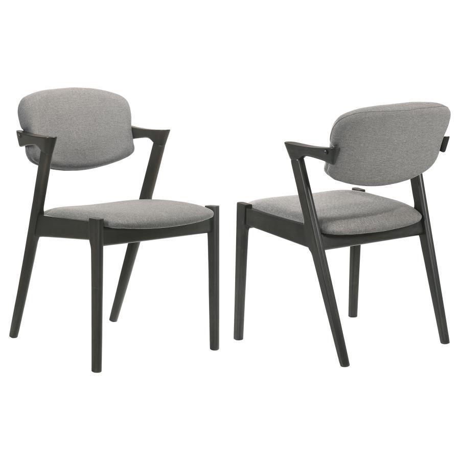 Stevie - Padded Wood Dining Arm Chair (Set of 2) - Black Chair Set modern furniture Contempo Furniture