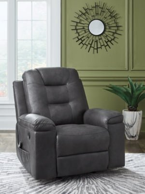 Stockworth Recliner - Dark Gray Rocker Chair modern furniture Contempo Furniture