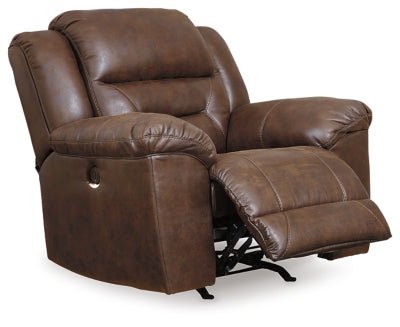 Stoneland Power Recliner - Dark Brown Rocker Chair modern furniture Contempo Furniture
