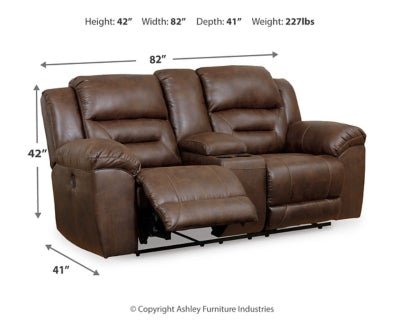 Stoneland Power Reclining Loveseat with Console - Dark Brown Reclining Loveseat modern furniture Contempo Furniture