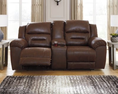 Stoneland Power Reclining Loveseat with Console - Dark Brown Reclining Loveseat modern furniture Contempo Furniture