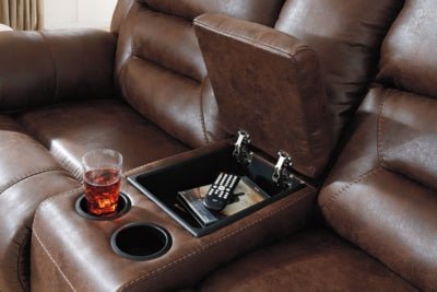Stoneland Power Reclining Loveseat with Console - Dark Brown Reclining Loveseat modern furniture Contempo Furniture