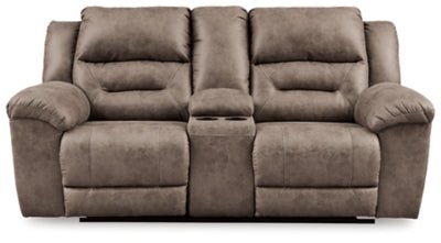 Stoneland Power Reclining Loveseat with Console - Light Brown Reclining Loveseat modern furniture Contempo Furniture