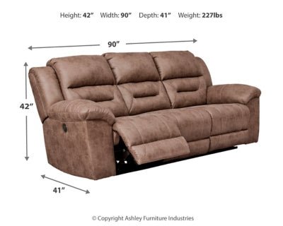 Stoneland Power Reclining Sofa - Light Brown Power Reclining Sofa modern furniture Contempo Furniture