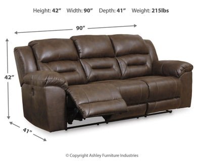 Stoneland Reclining Sofa - Dark Brown Reclining Sofa modern furniture Contempo Furniture