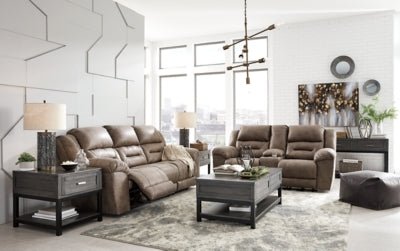 Stoneland Reclining Sofa - Light Brown Reclining Sofa modern furniture Contempo Furniture