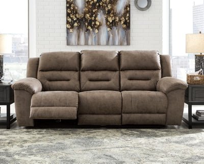 Stoneland Reclining Sofa - Light Brown Reclining Sofa modern furniture Contempo Furniture