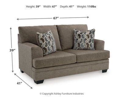 Stonemeade Loveseat - Dark Brown Stationary Loveseat modern furniture Contempo Furniture
